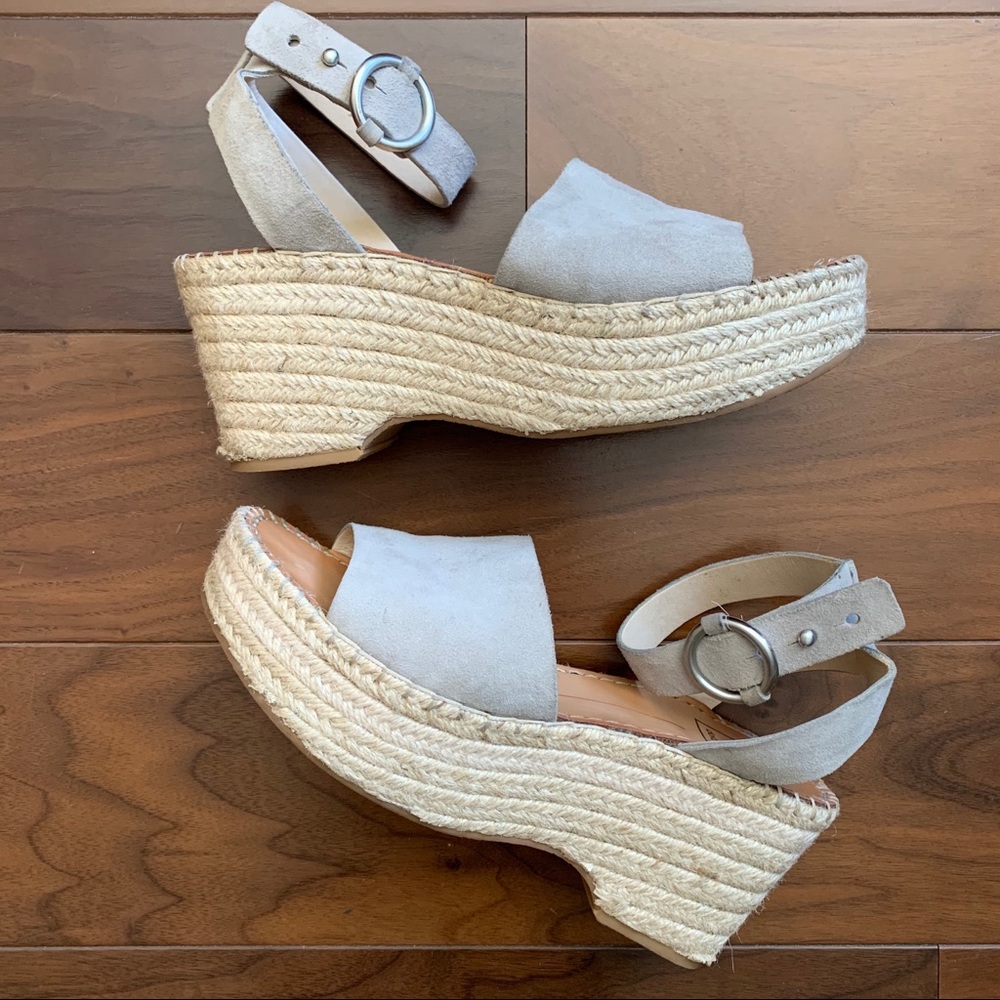 Dolce Vita Leather Espadrille Wedges Size 8